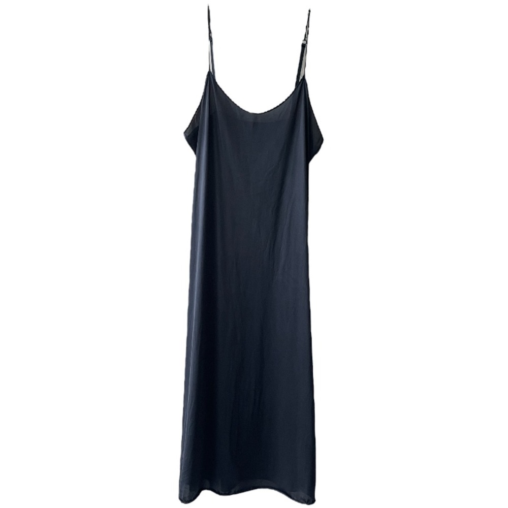Vintage 80s Silk Slip Dress Romantic Sexy Pin Up Lingerie Long Full Length Black - Picture 6 of 15